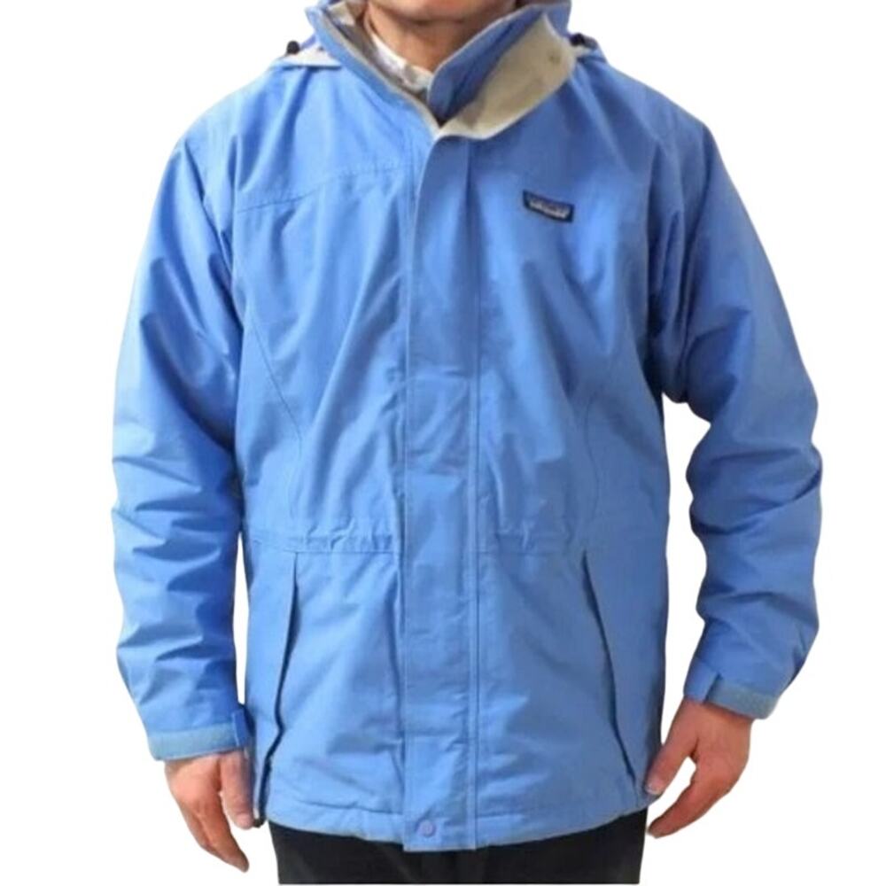 Patagonia Liquid Sky Jacket Goretex Hooded Full Zip Pockets Lined Blue Medium